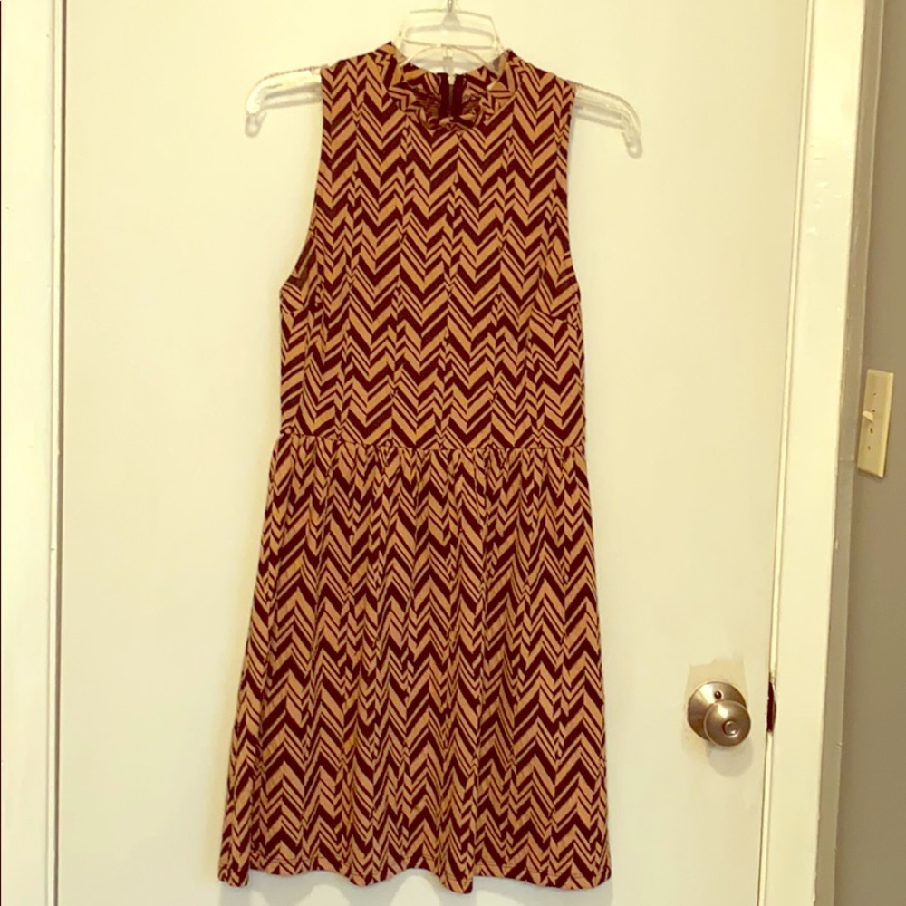 Black and Tan chevron dress